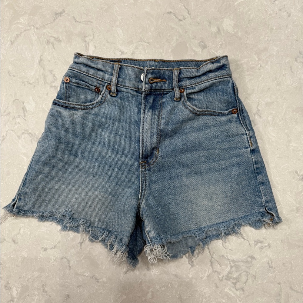 American Eagle 90s Highest Rise Boyfriend Shorts Blue Denim Size 000